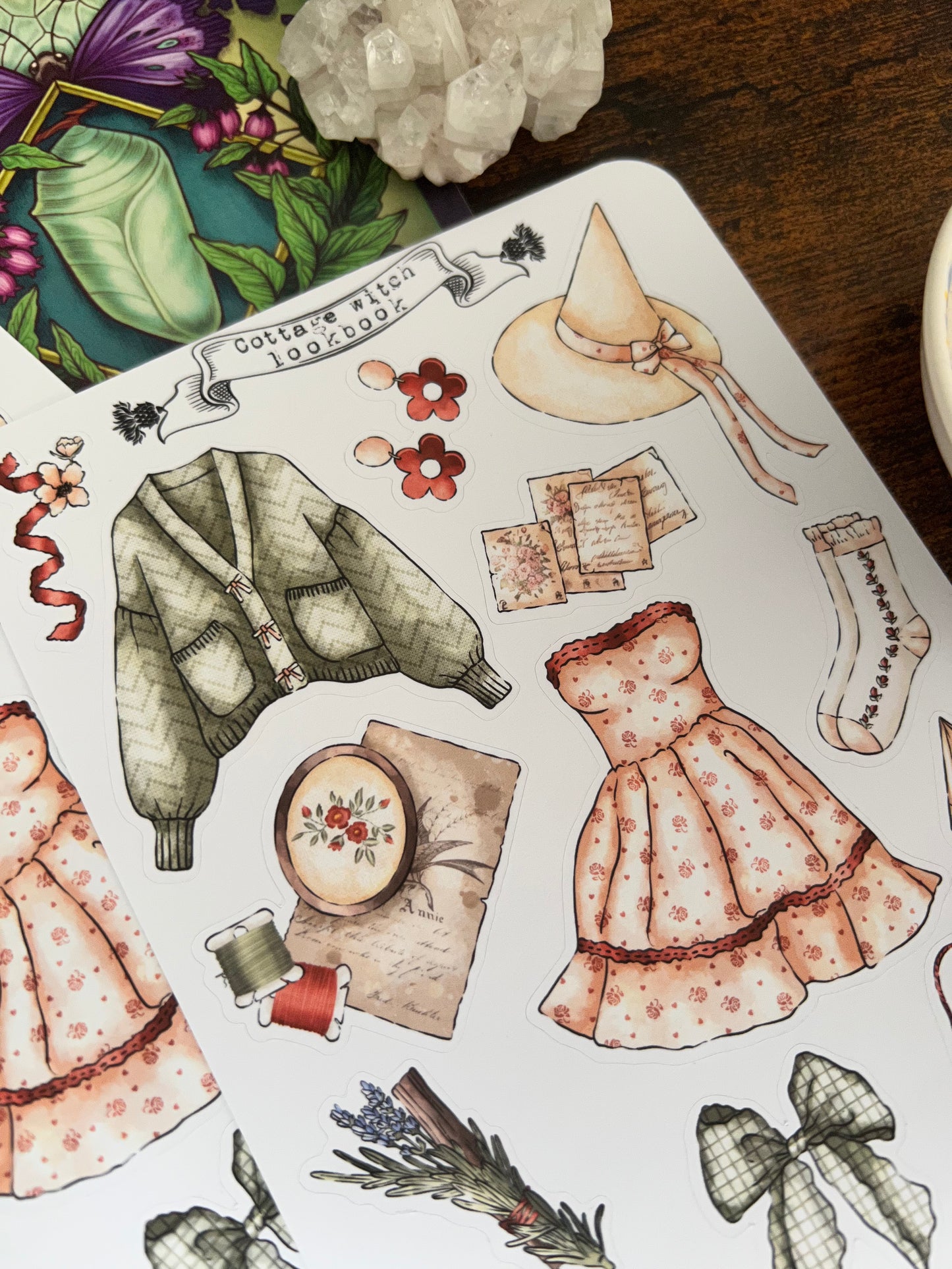 Cottage witch lookbook sticker sheet