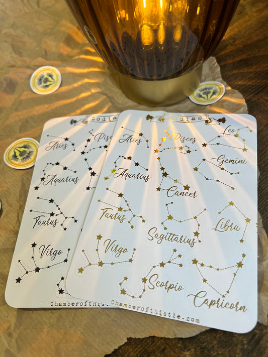 Zodiac sticker sheet