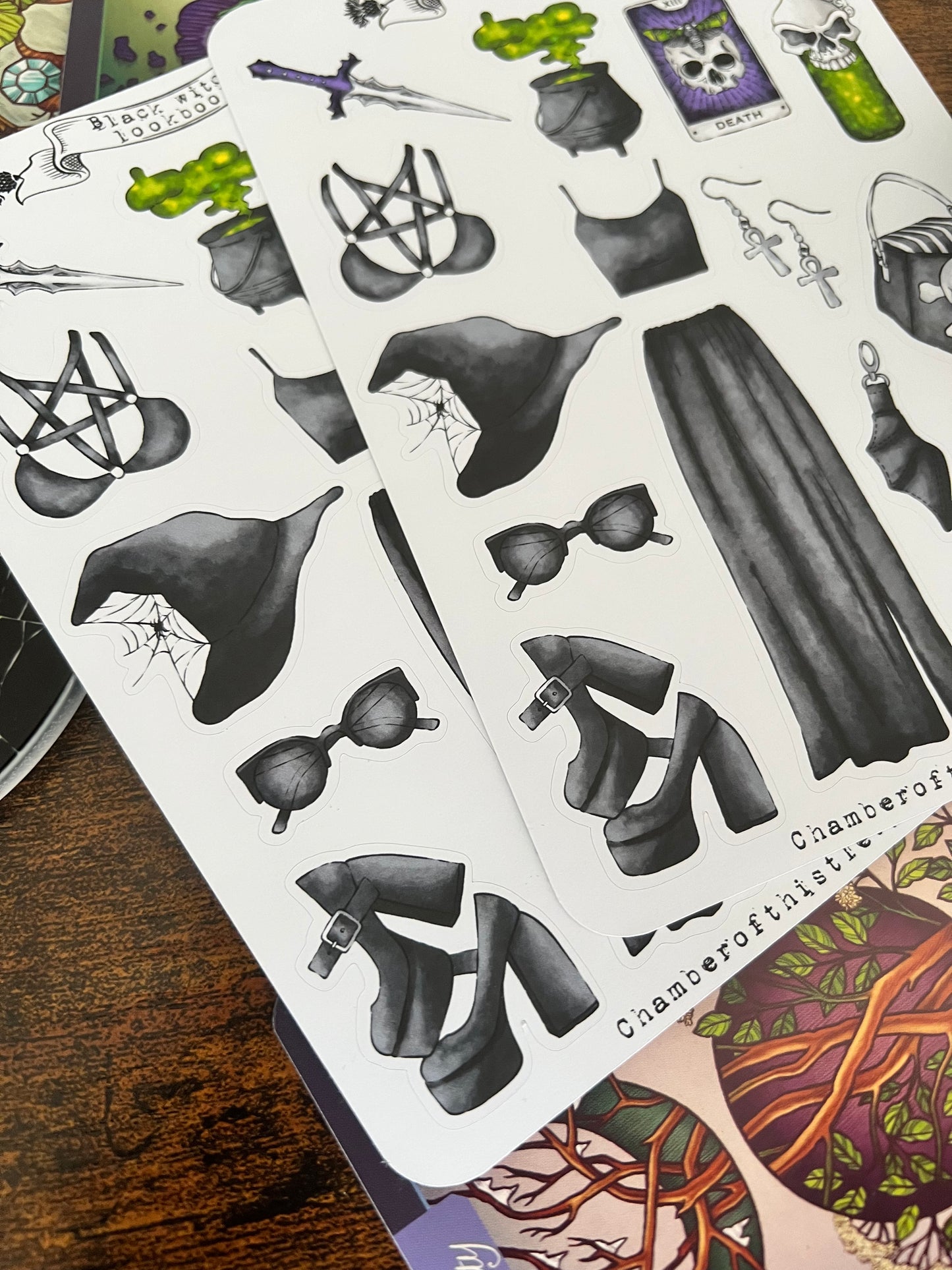 Black witch lookbook sticker sheet