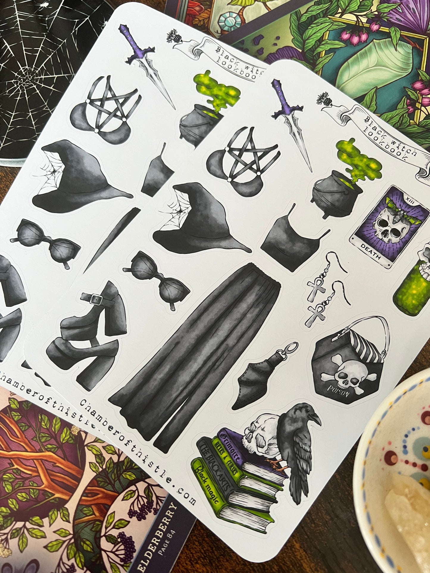 Black witch lookbook sticker sheet