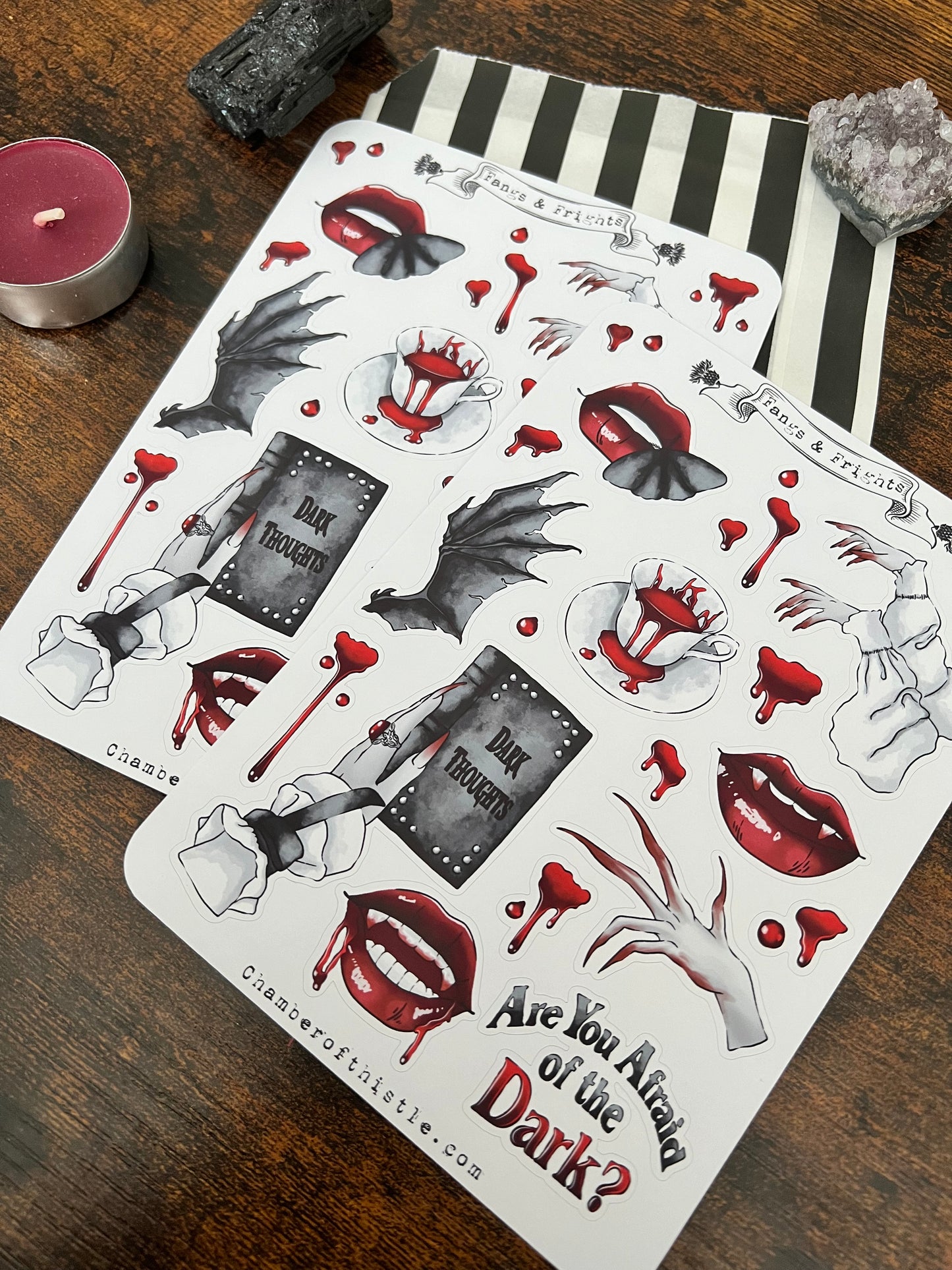 Fangs & frights sticker sheet