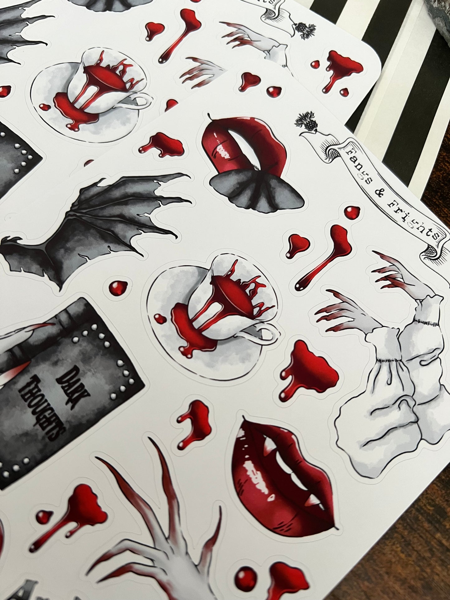 Fangs & frights sticker sheet