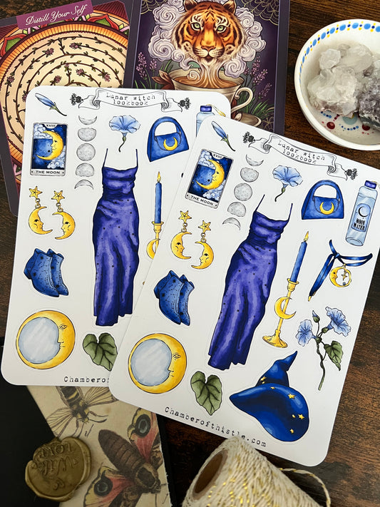 Lunar witch lookbook sticker sheet