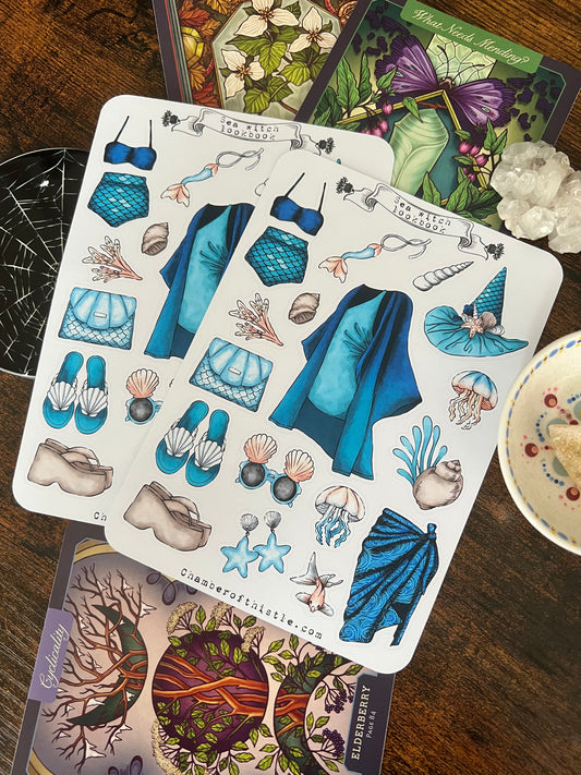 Sea witch lookbook sticker sheet