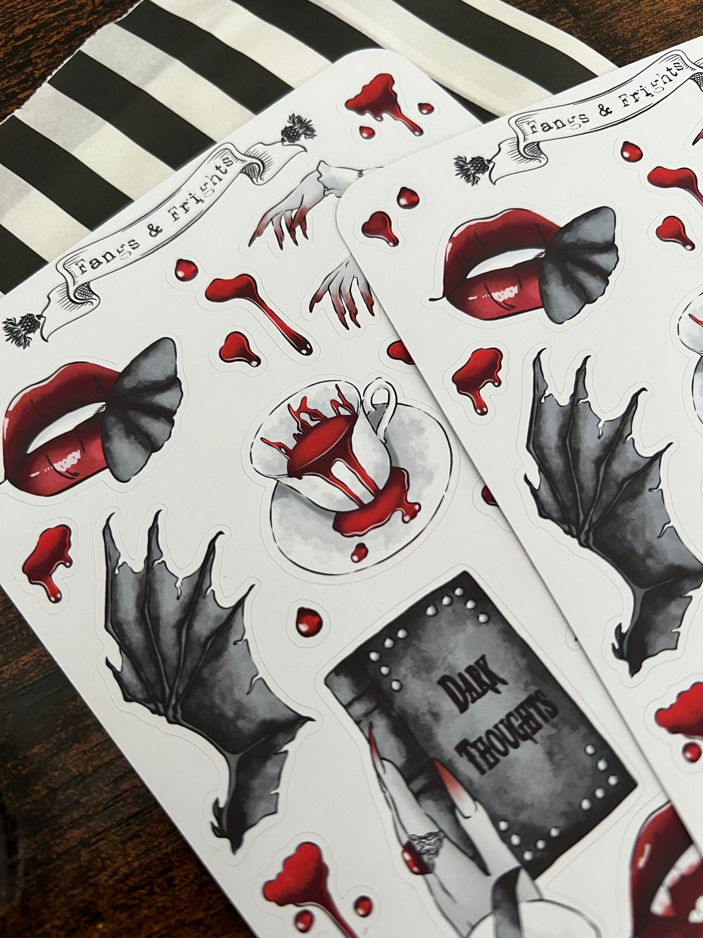 Fangs & frights sticker sheet