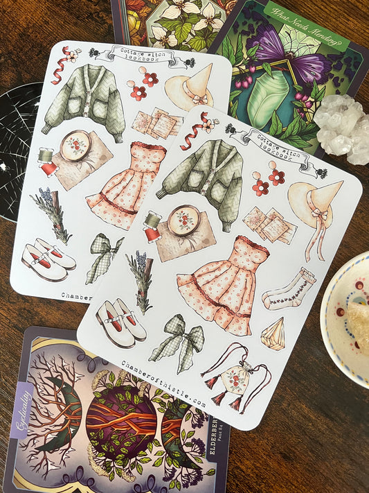 Cottage witch lookbook sticker sheet