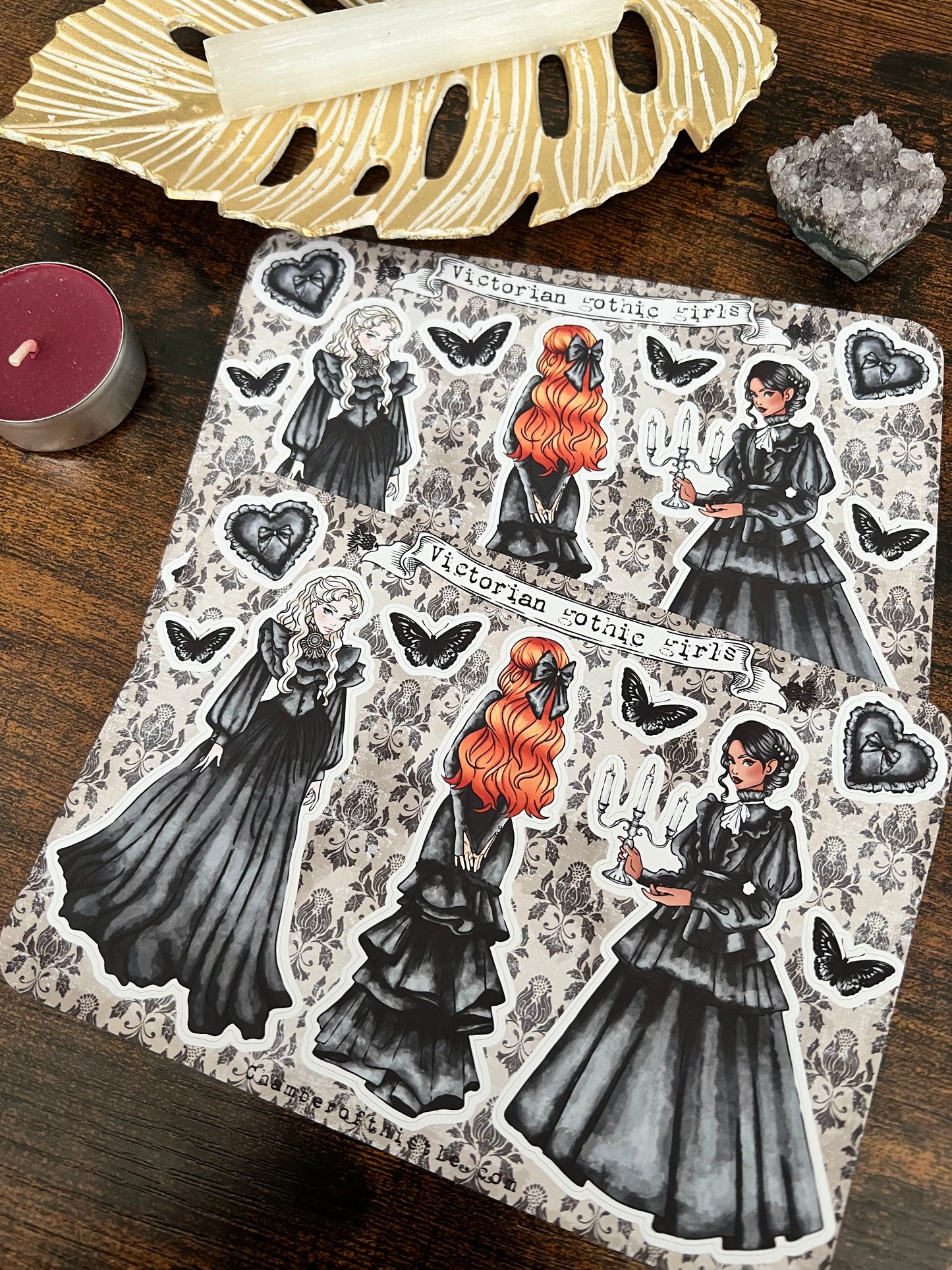 Victorian gothic girls sticker sheet