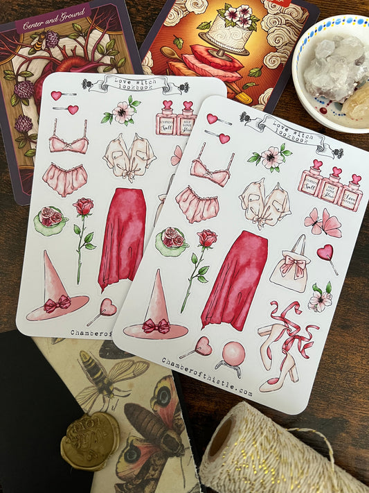 Love witch lookbook sticker sheet