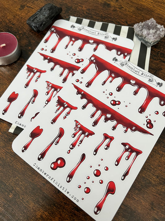 Bloodlust bliss sticker sheet