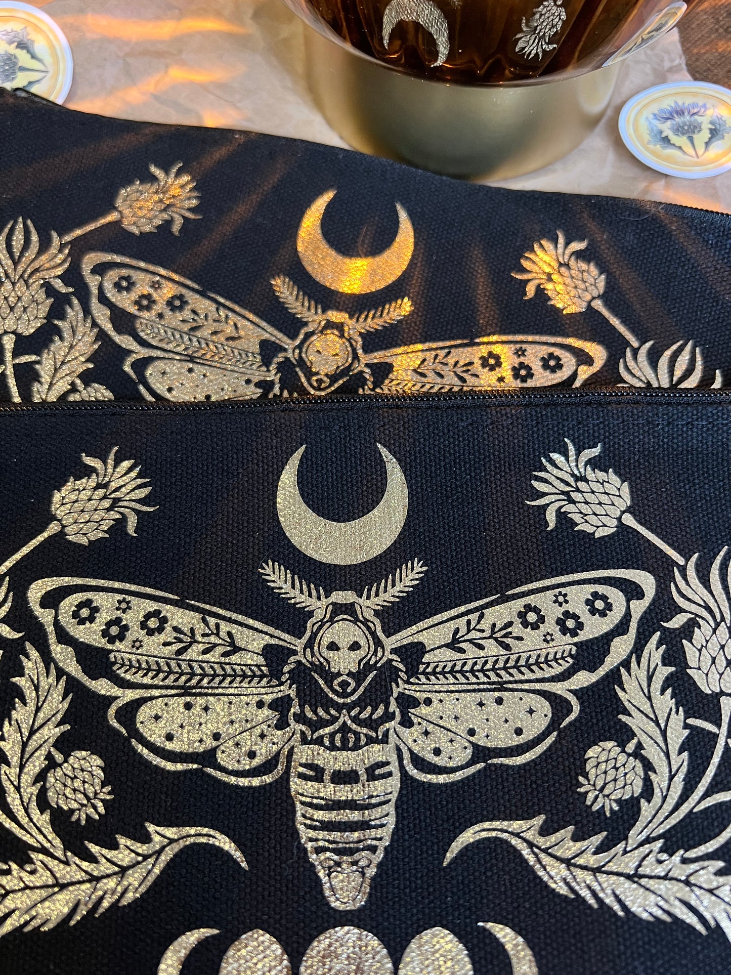 Magical moth - cotton pouch/pencil case