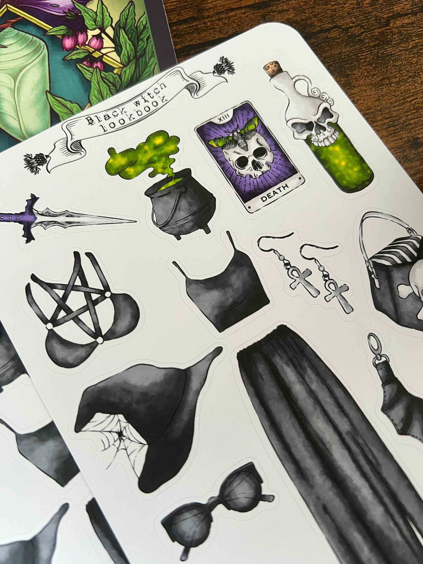 Black witch lookbook sticker sheet