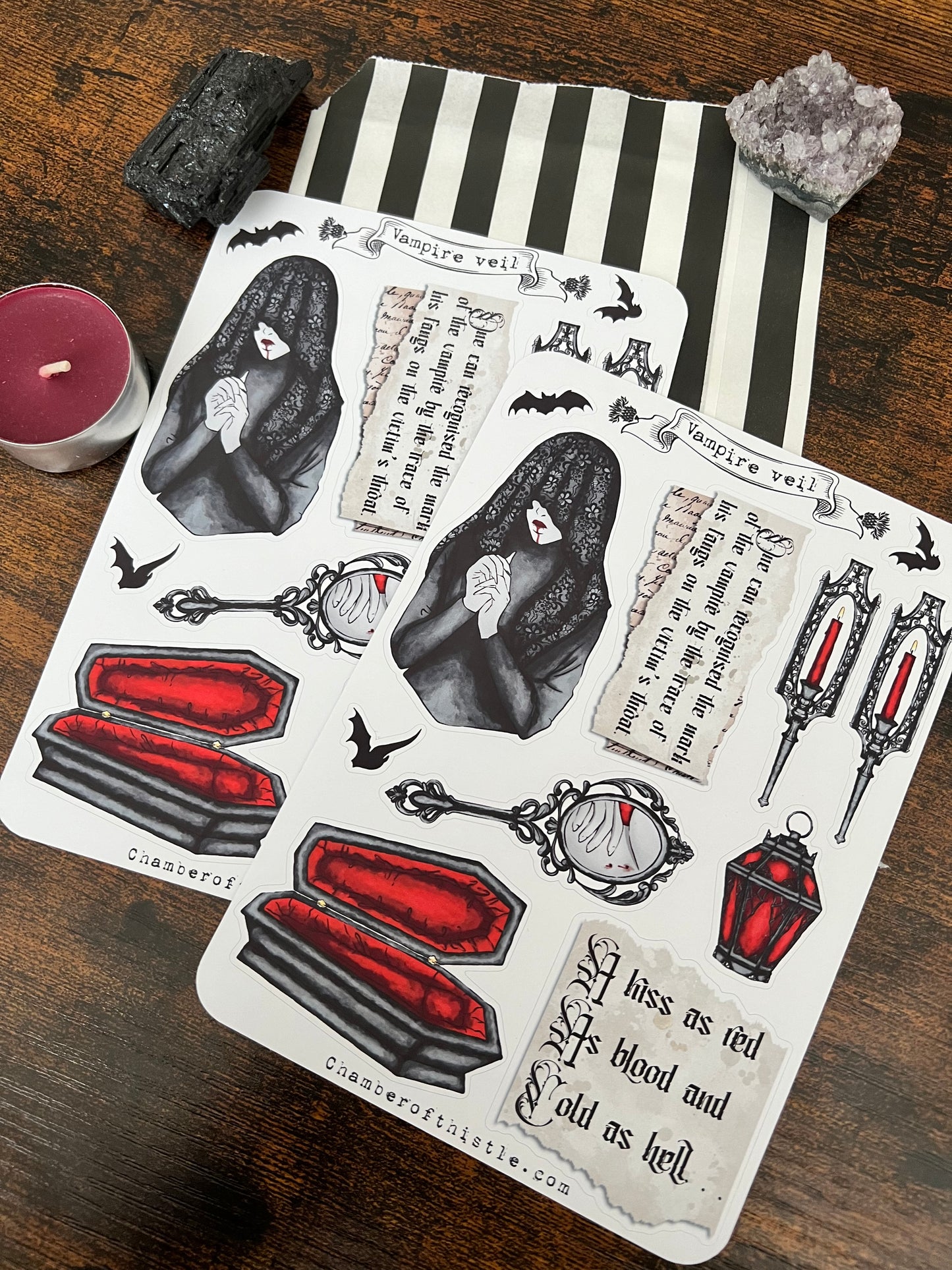 Vampire veil sticker sheet