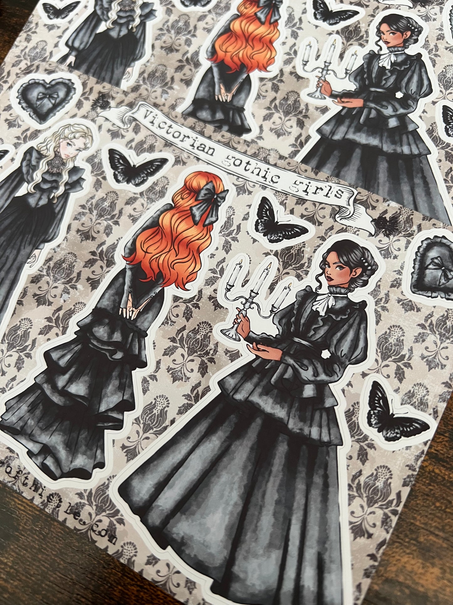 Victorian gothic girls sticker sheet