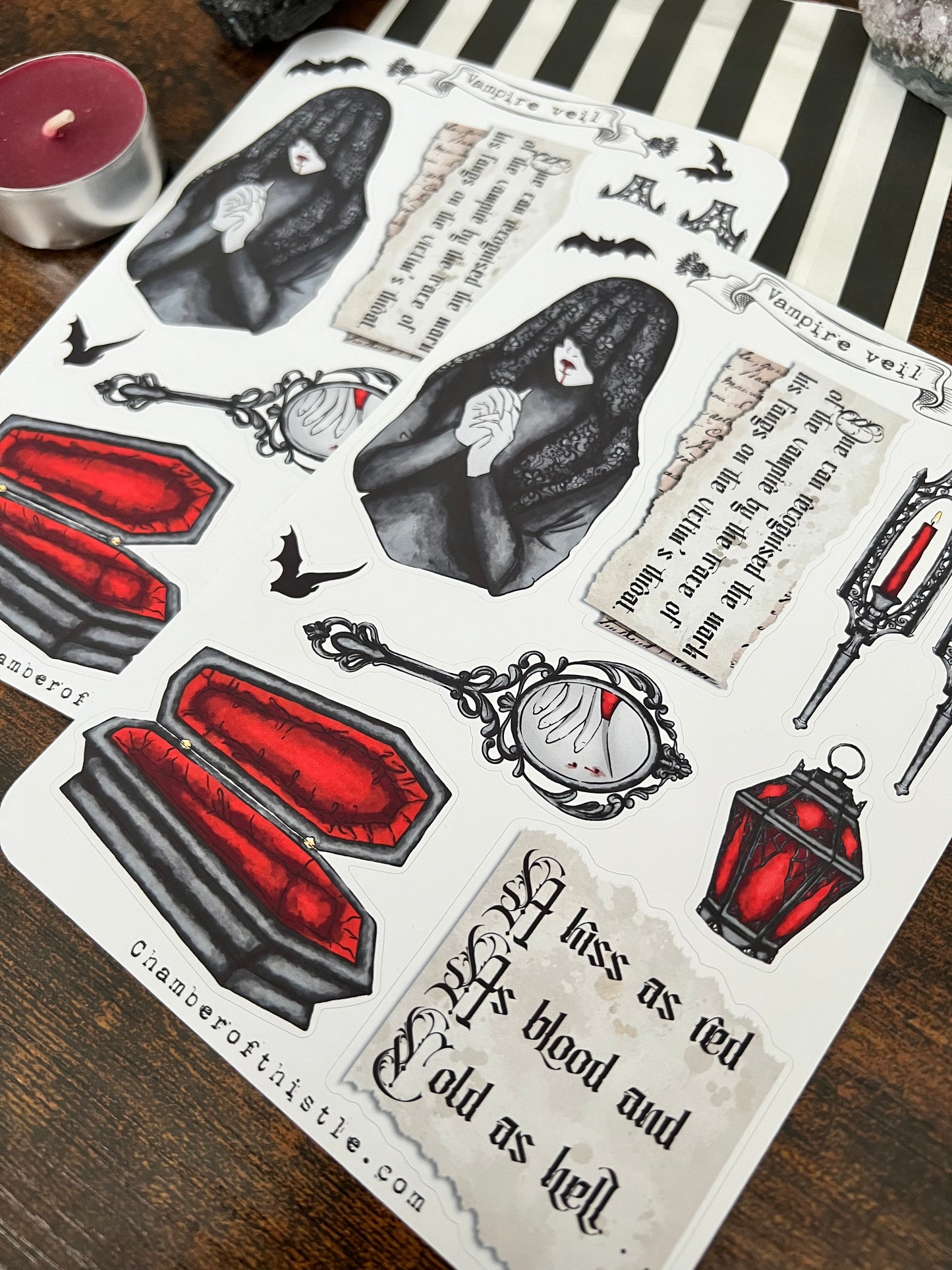 Vampire veil sticker sheet