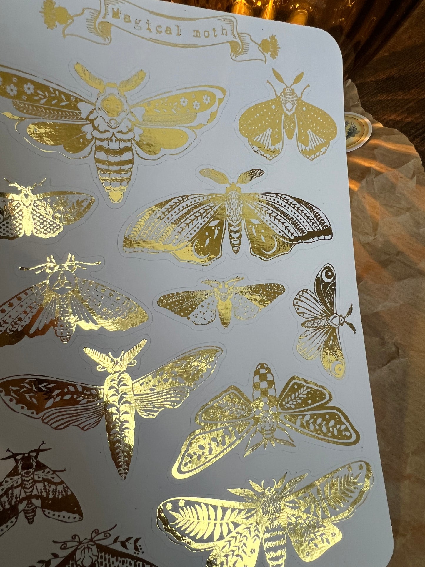 Magical moth sticker sheet