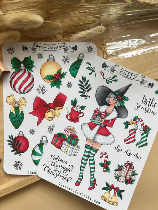 Merry Christmas sticker sheet set