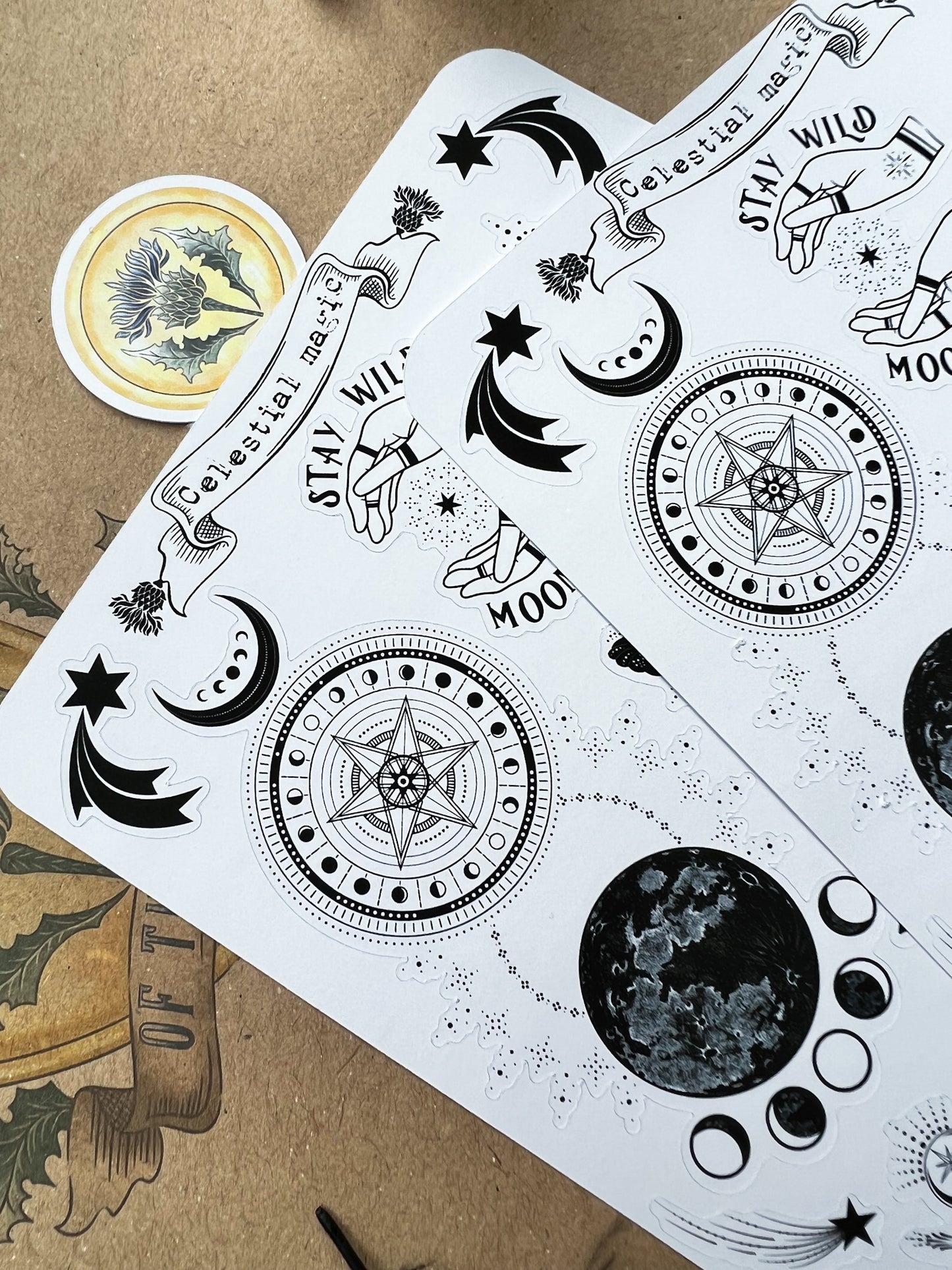 Celestial magic sticker sheet