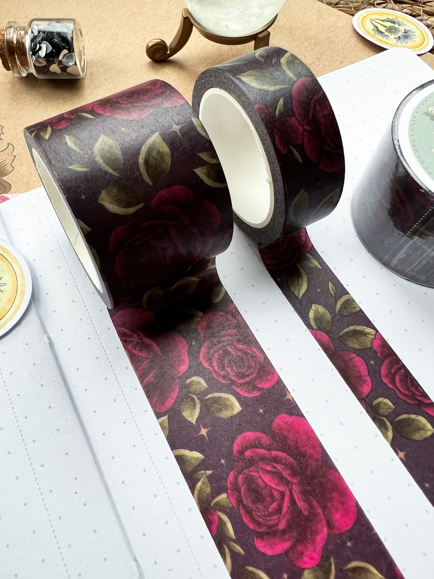 Red peonies washi tape