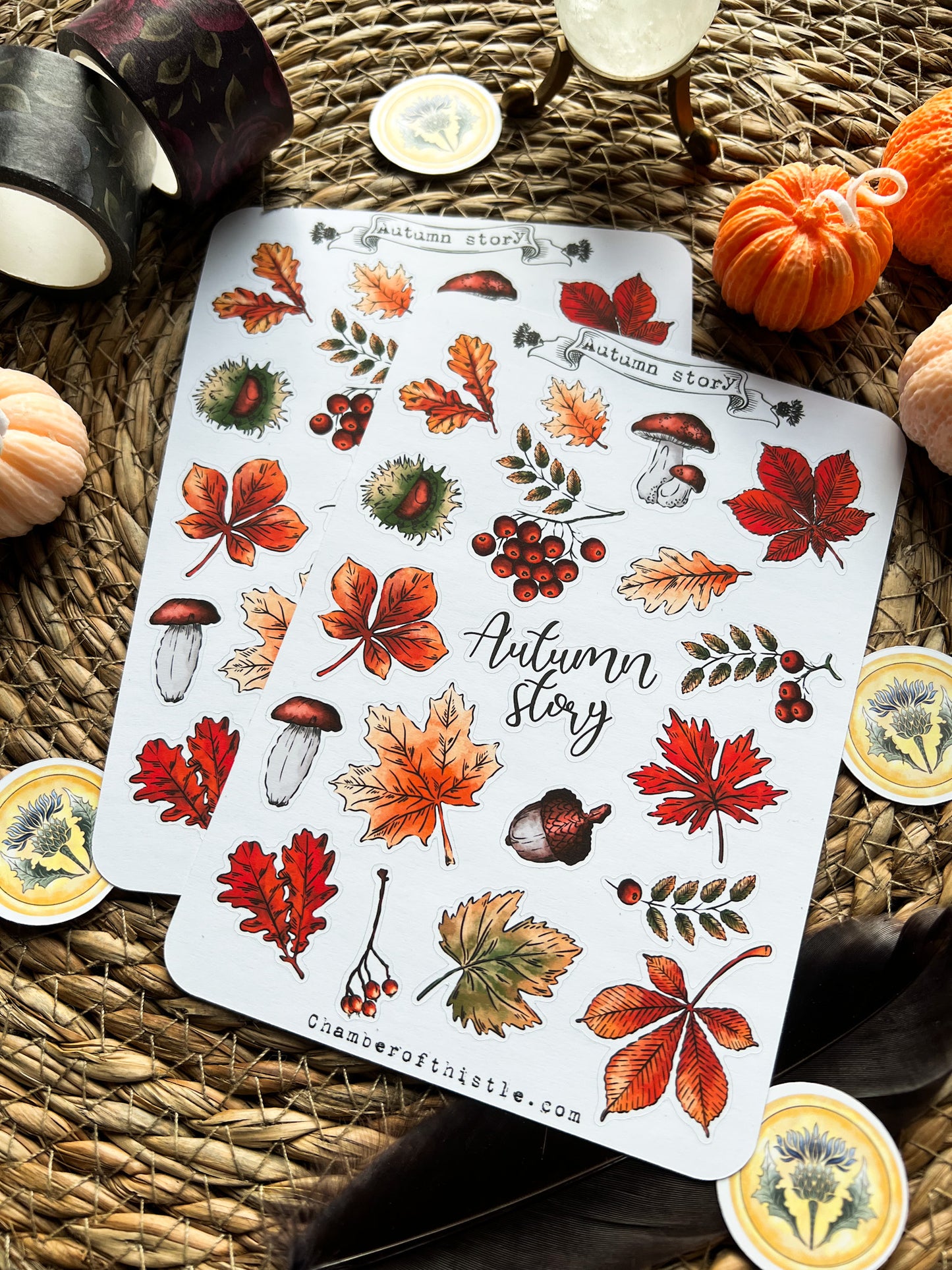 Herbstgeschichte Stickerbogen