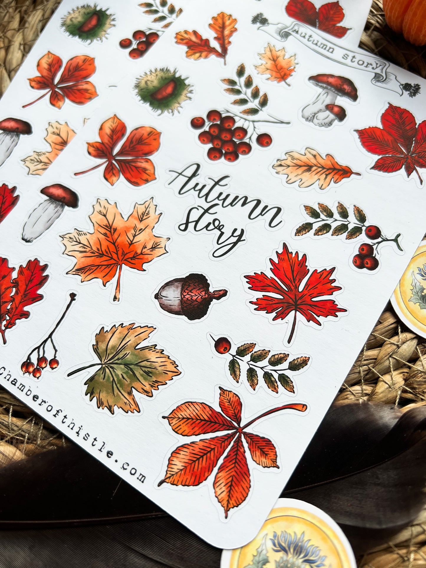 Herbstgeschichte Stickerbogen