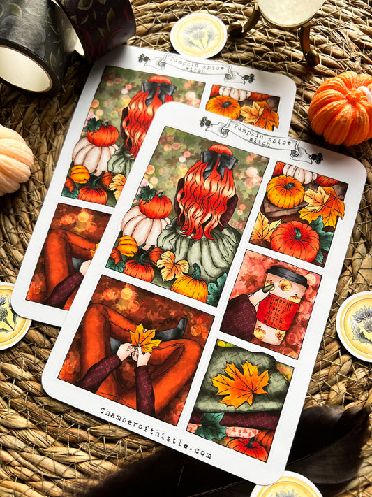 Pumpkin spice witch Sticker Sheet