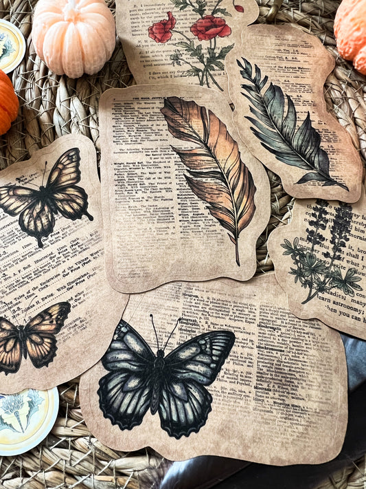 Vintage-Papierset (Bastelaufkleberpapier)