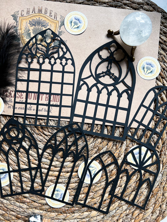 Gothic windows die cuts