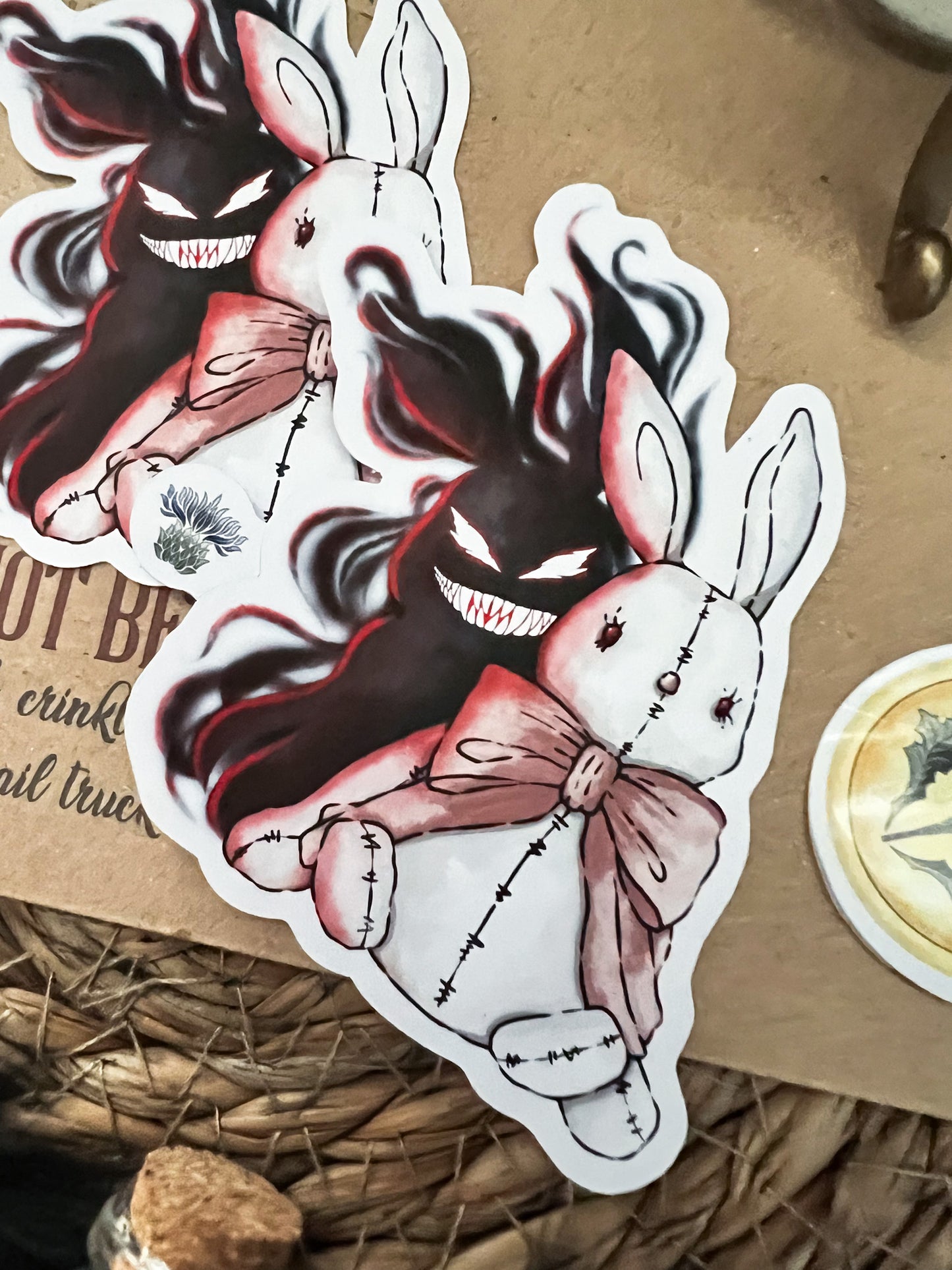 Haunted bunny sticker