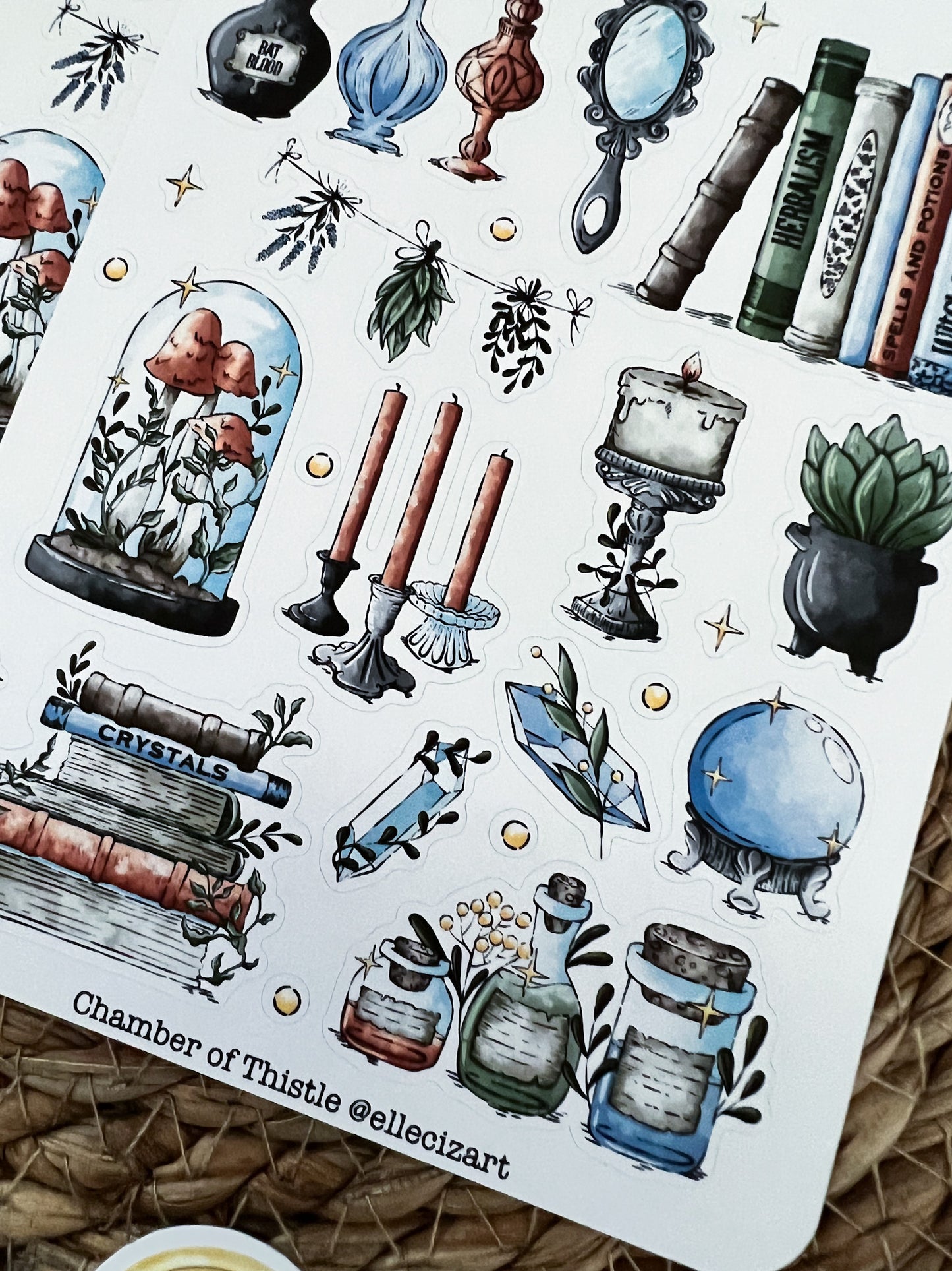 Witchy shelf sticker sheet