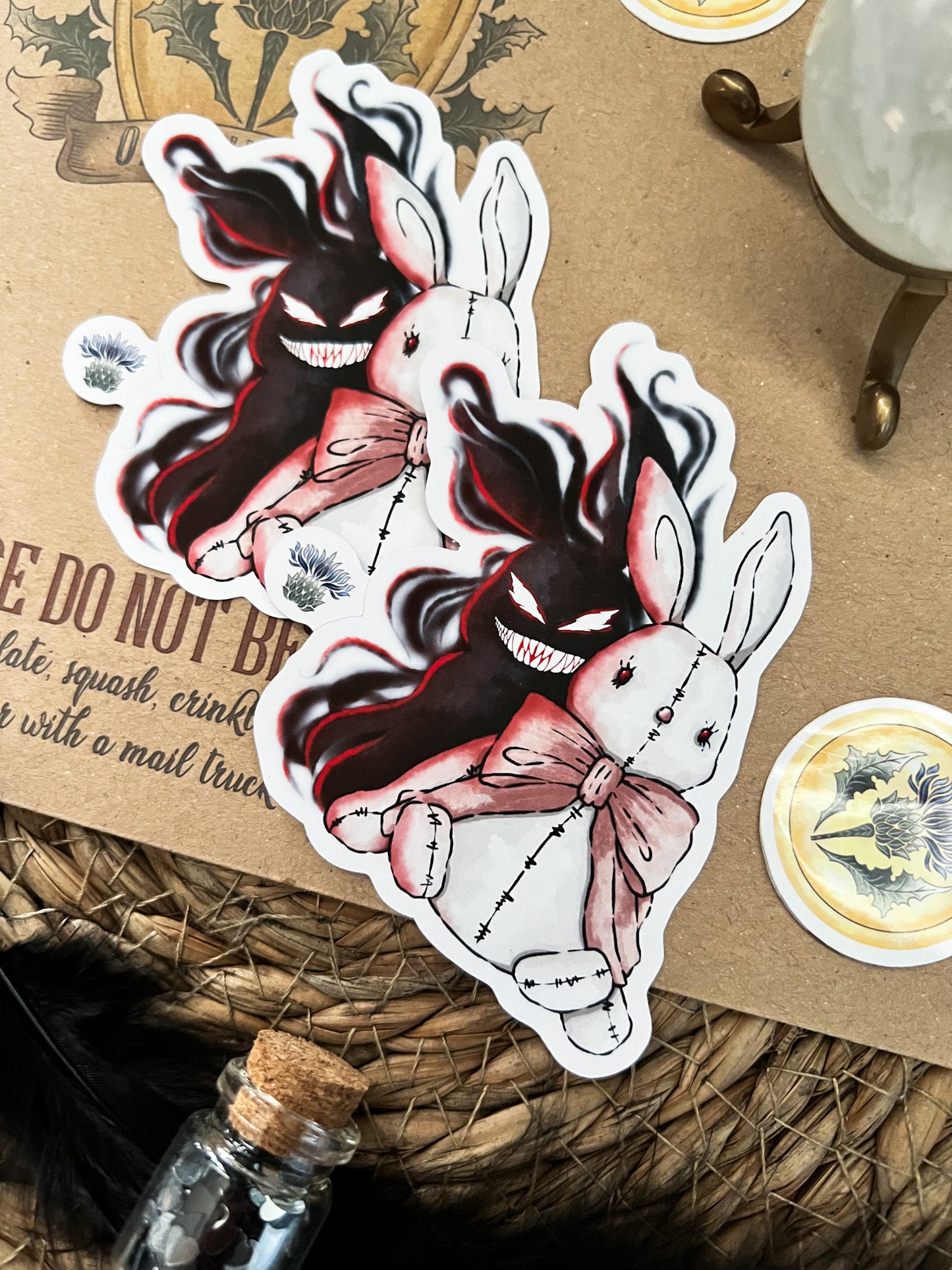 Haunted bunny sticker