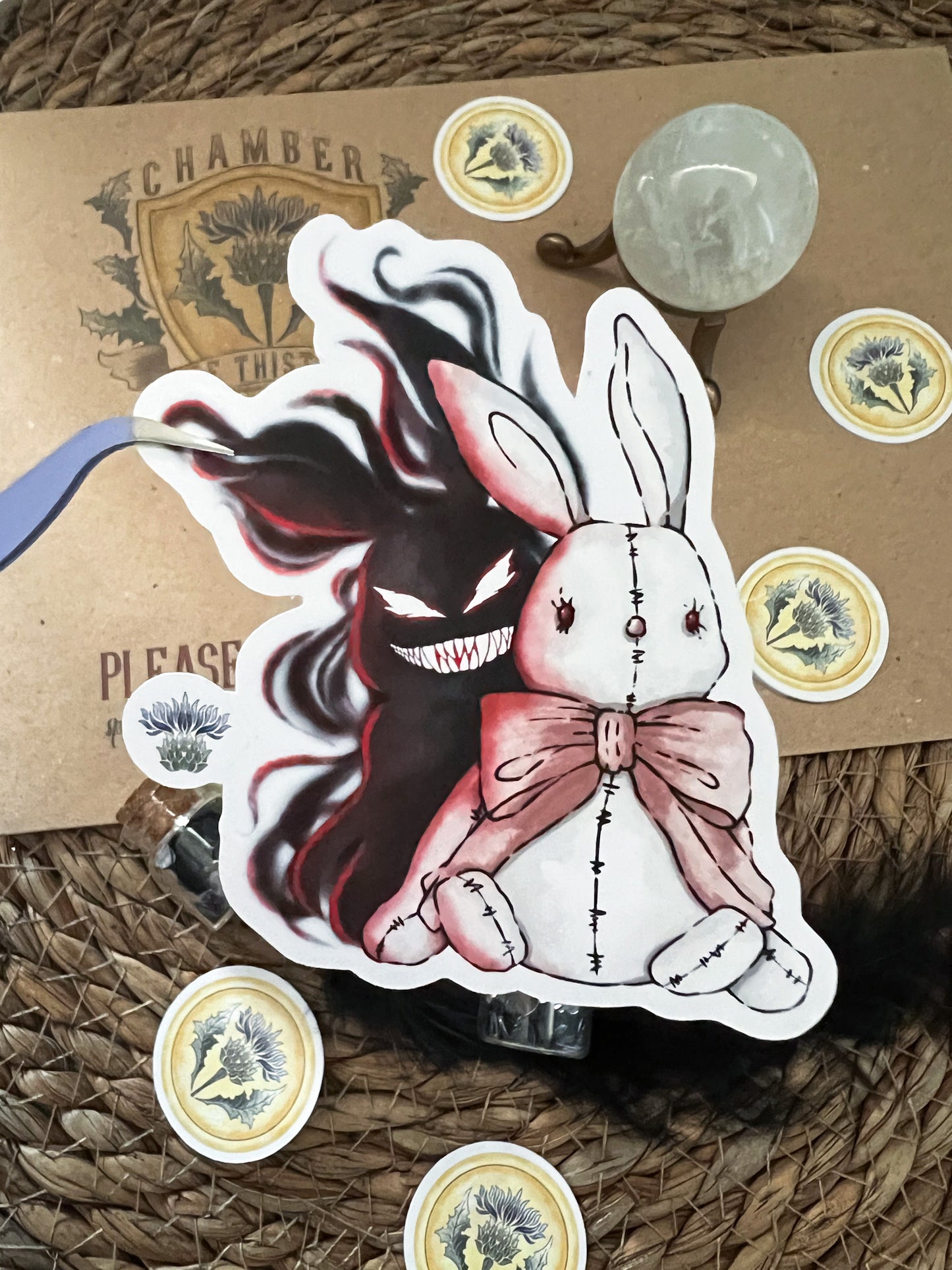 Haunted bunny sticker